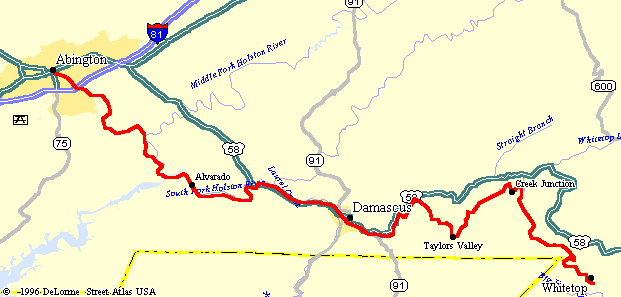 Map of Creeper Trail